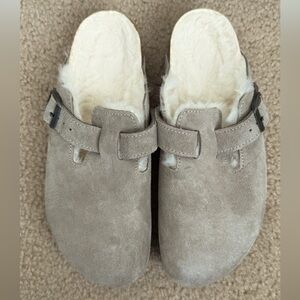 Birkenstock Shearling Lined Boston Clog, Size 38